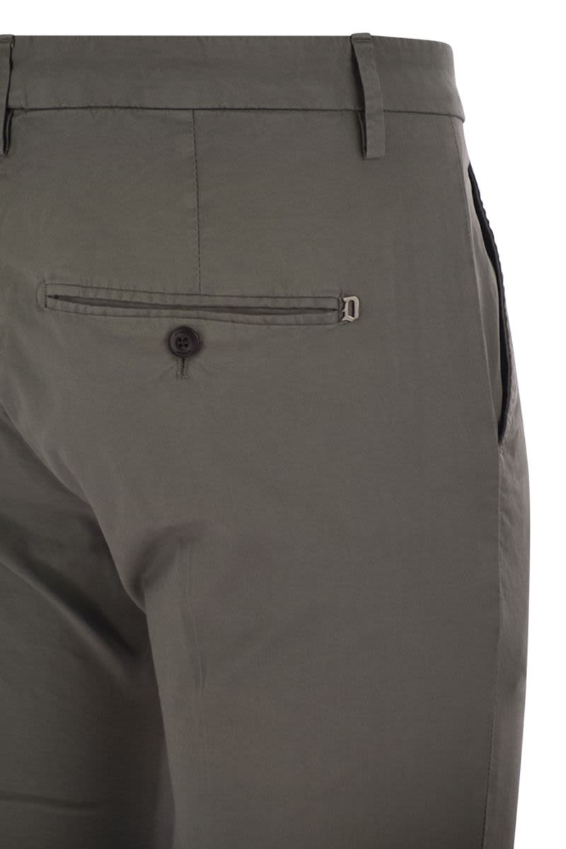 DONDUP Slim-Fit Gabardine Trousers for Men