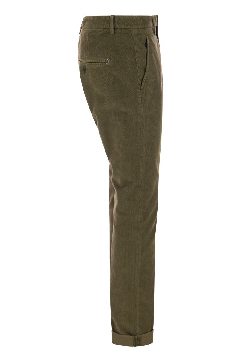 DONDUP Slim Fit Velvet Trousers