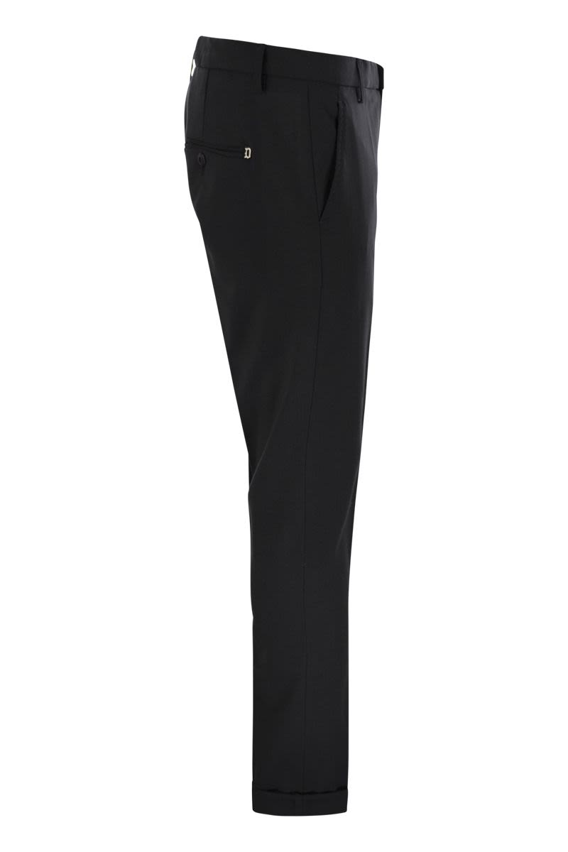 DONDUP Men's Classic Low-Waisted Fresh Wool Trousers