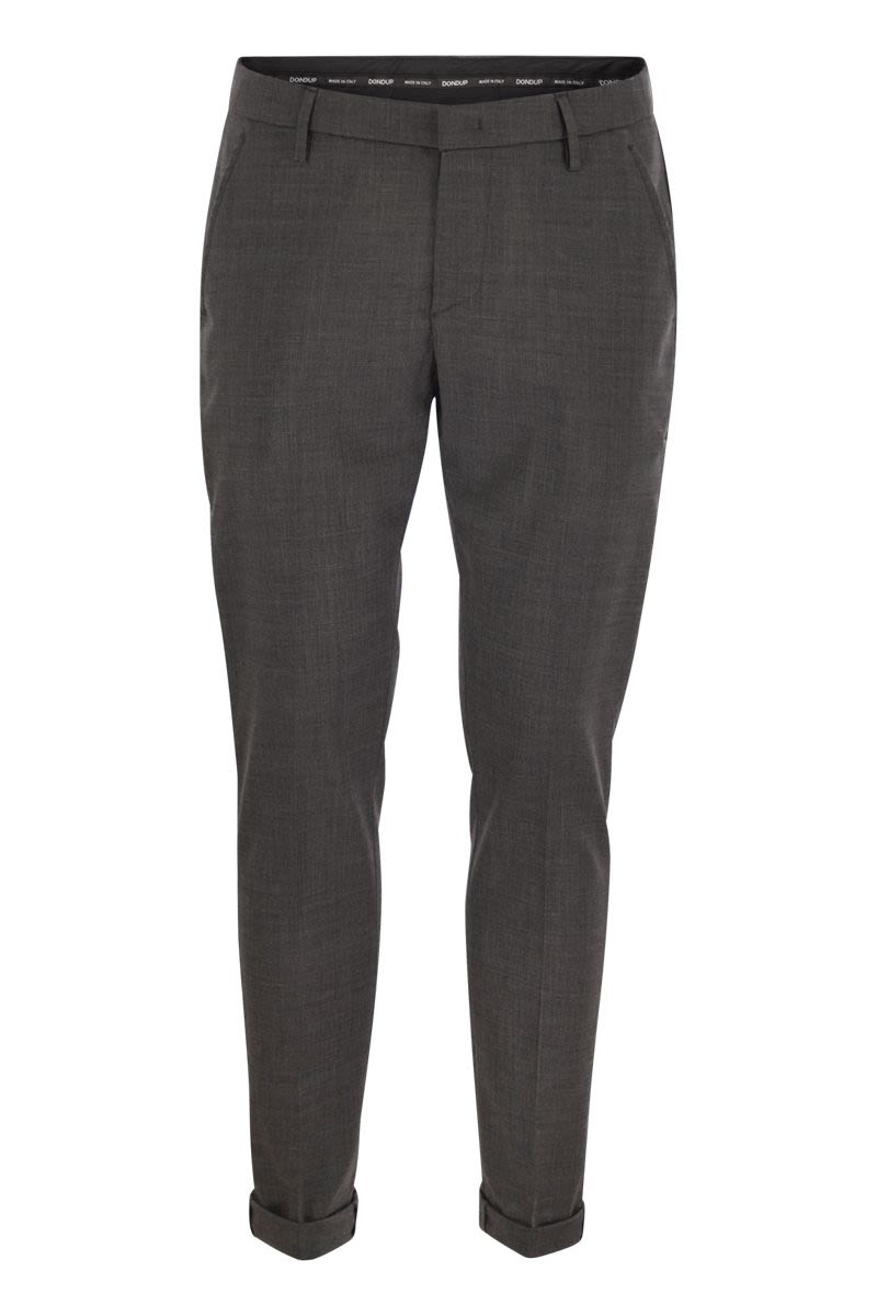 DONDUP Trendy Everyday Wool Trousers - Low-Waisted