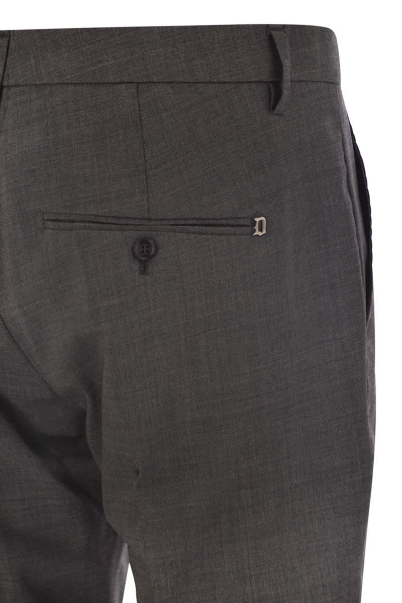 DONDUP Trendy Everyday Wool Trousers - Low-Waisted