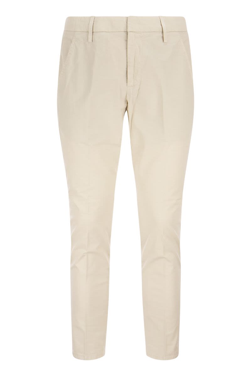DONDUP Slim-Fit Cotton Trousers - Ankle Length