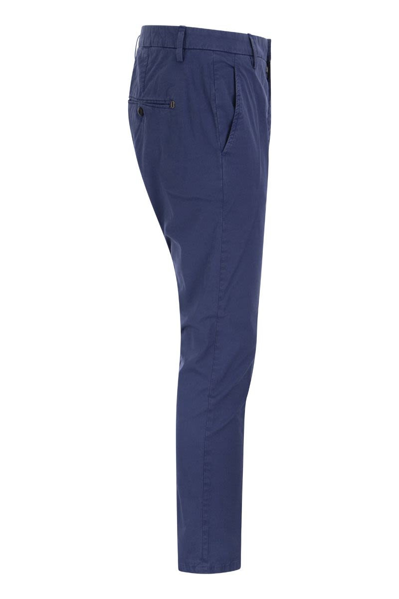 DONDUP Slim-Fit Cotton Trousers for Men - Ankle Length