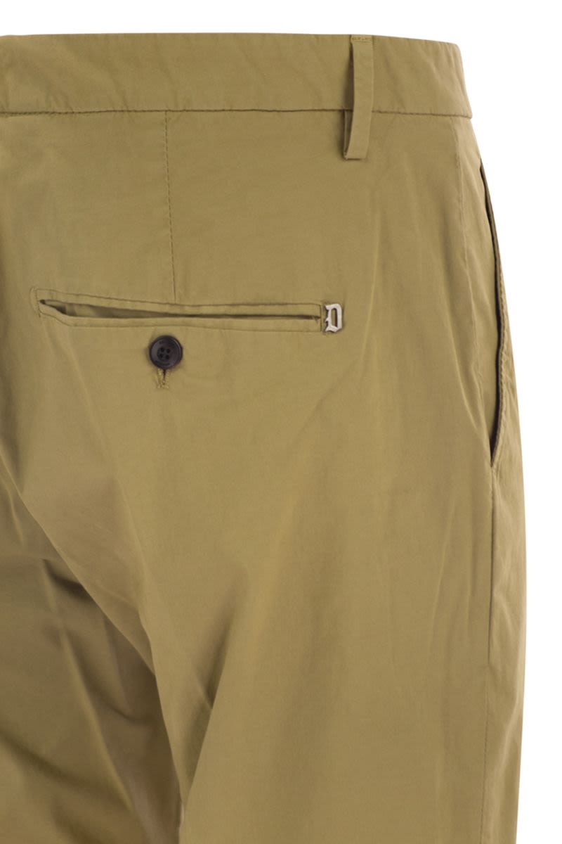DONDUP Slim-Fit Cotton Trousers - Ankle Length