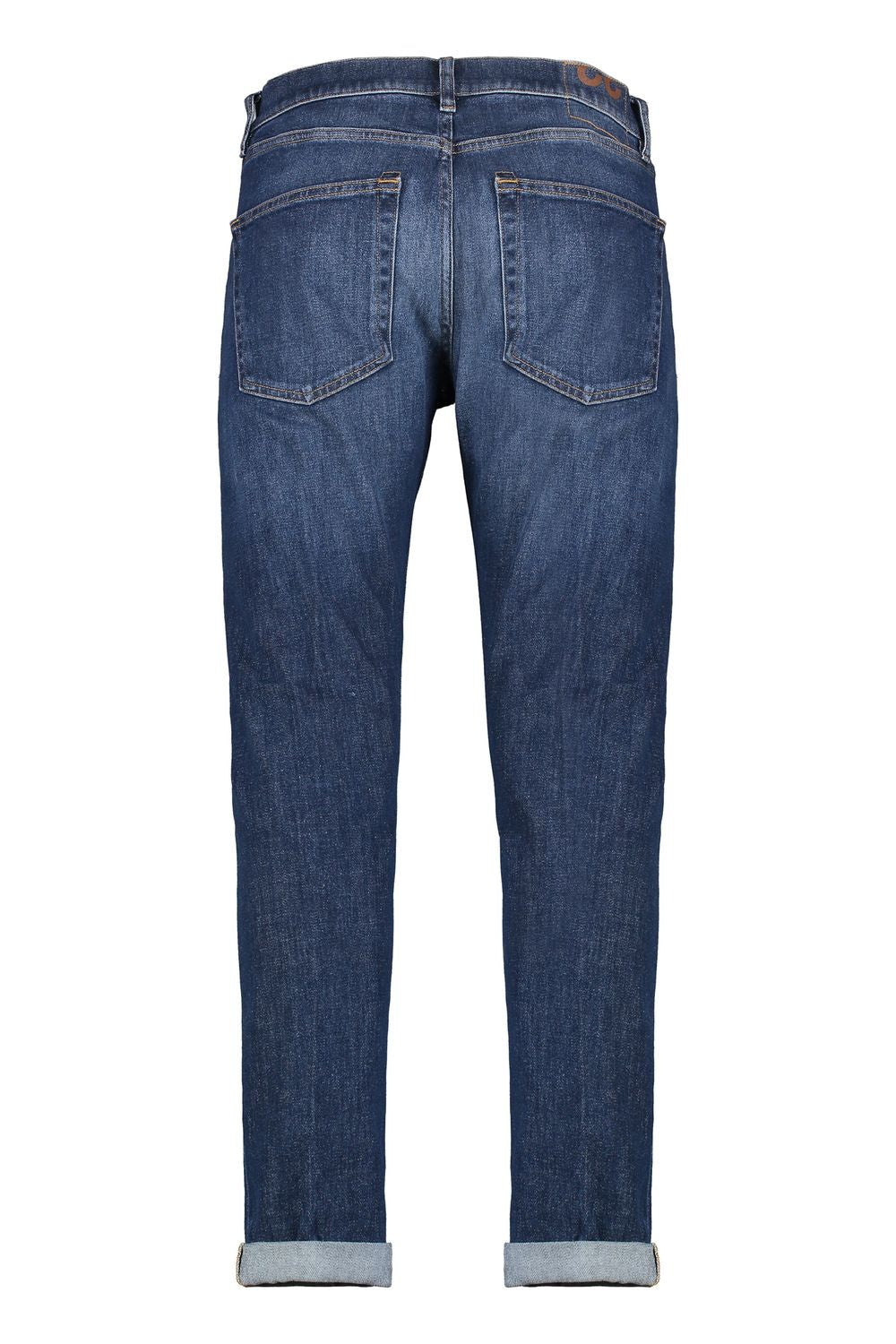 DONDUP Regular Fit Denim Jeans with Roll-Up Cuffs