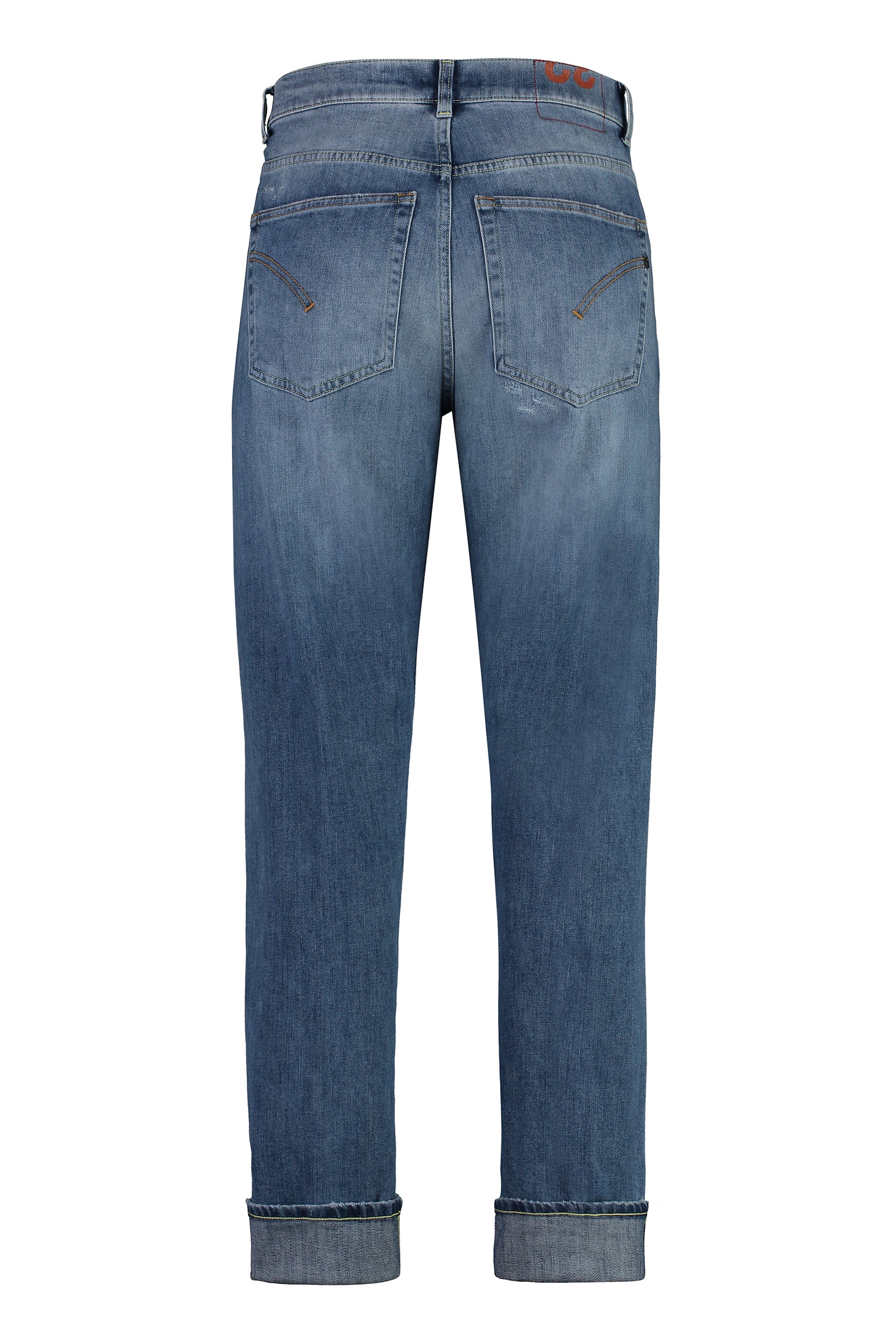DONDUP Slim Fit Distressed Cuffed Jeans