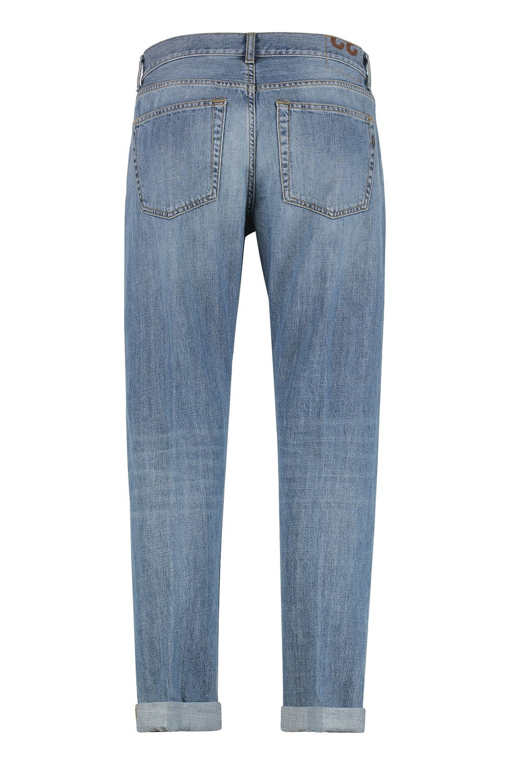 DONDUP Regular Fit Jeans with Roll-Up Cuffs for Men