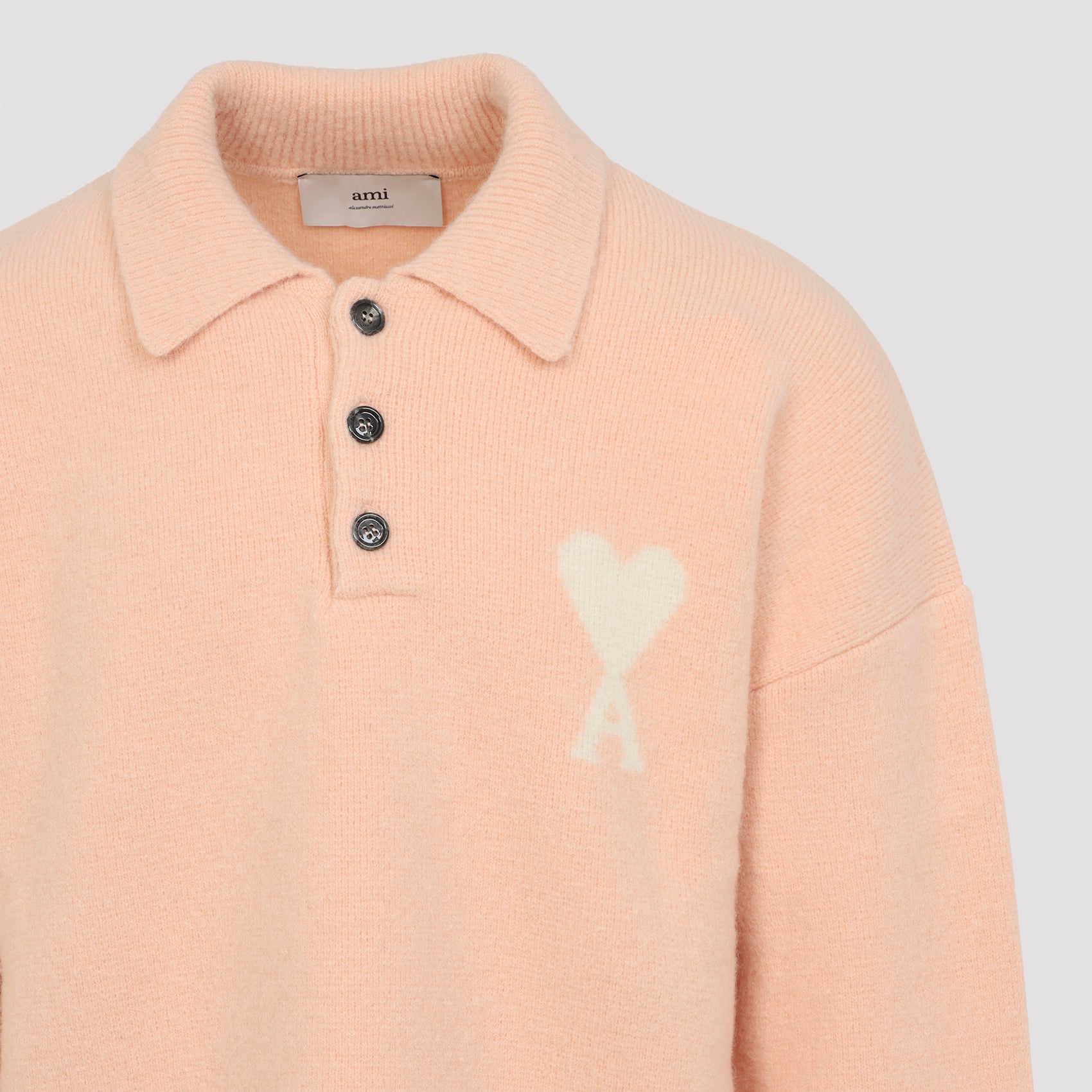 AMI PARIS Alpaca Blend Polo Shirt for Men - FW25