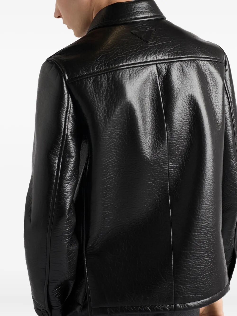PRADA Nappa Leather Caban Jacket for Men - Regular Fit