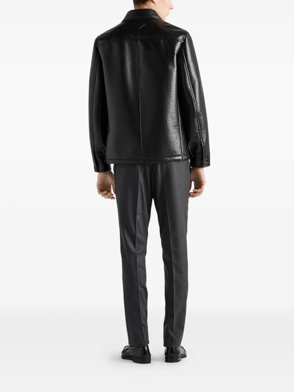 PRADA Nappa Leather Caban Jacket for Men - Regular Fit