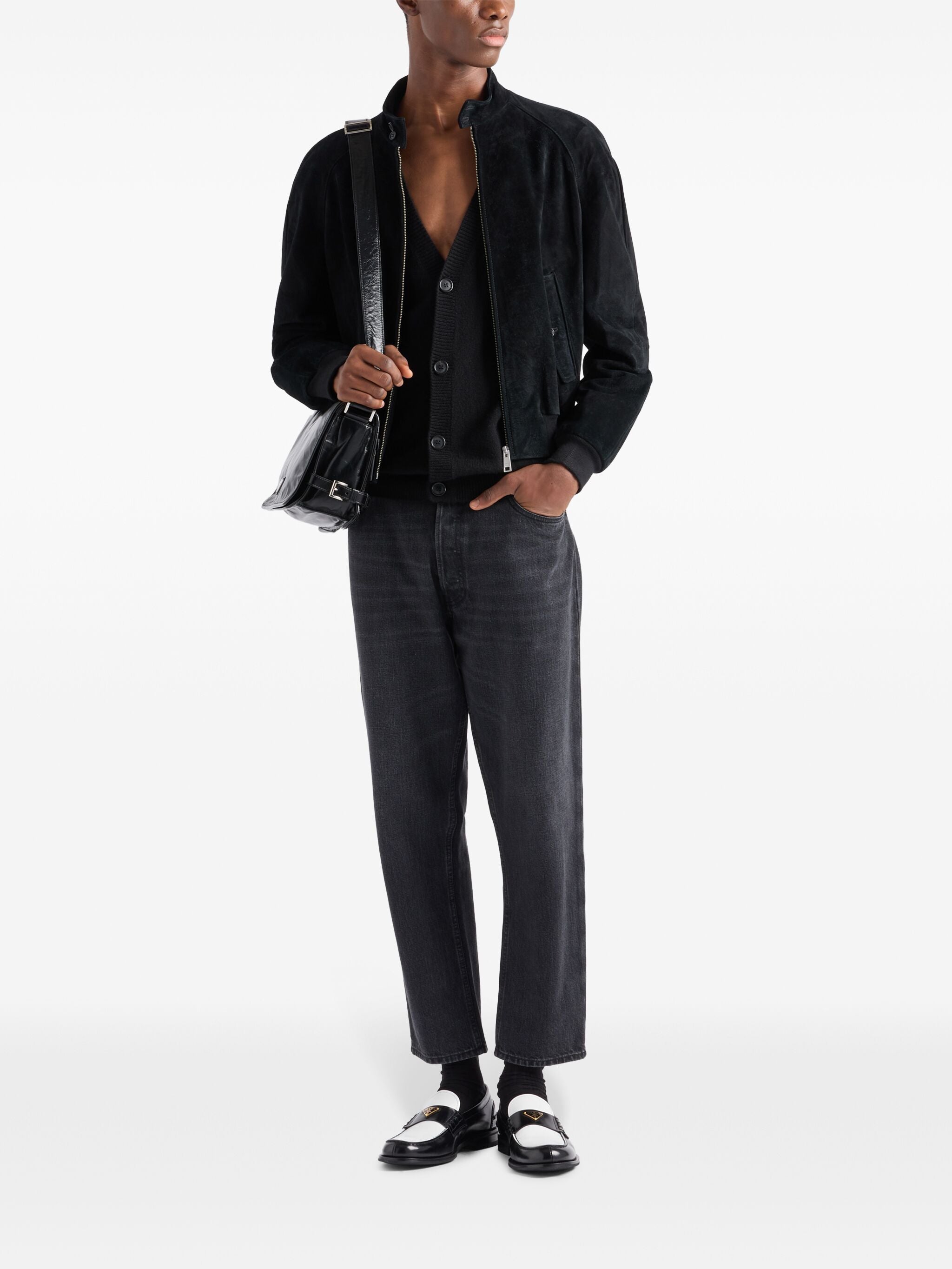 PRADA Suede Leather Bomber Jacket - Men’s