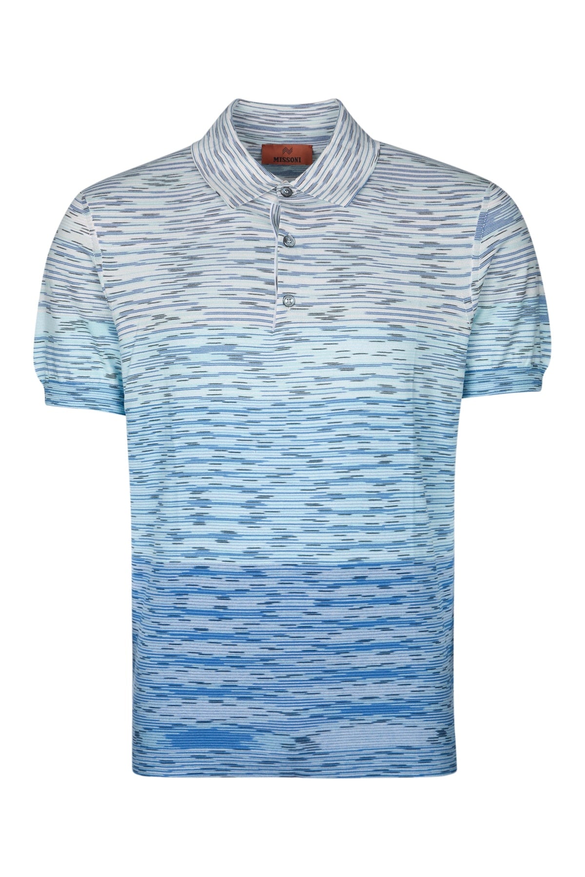 MISSONI Men's Mini Slub Cotton Polo Shirt