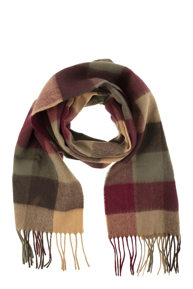 BARBOUR Large Checkered Wool Scarf
