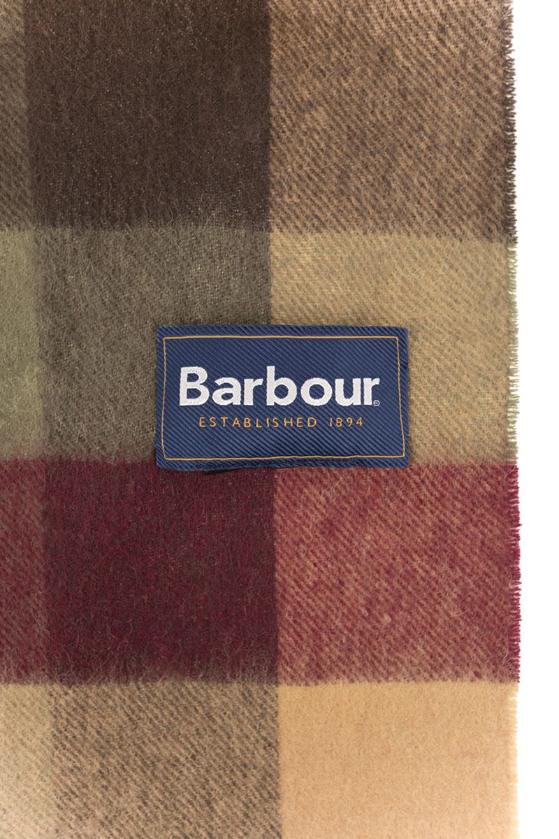 BARBOUR Large Checkered Wool Scarf