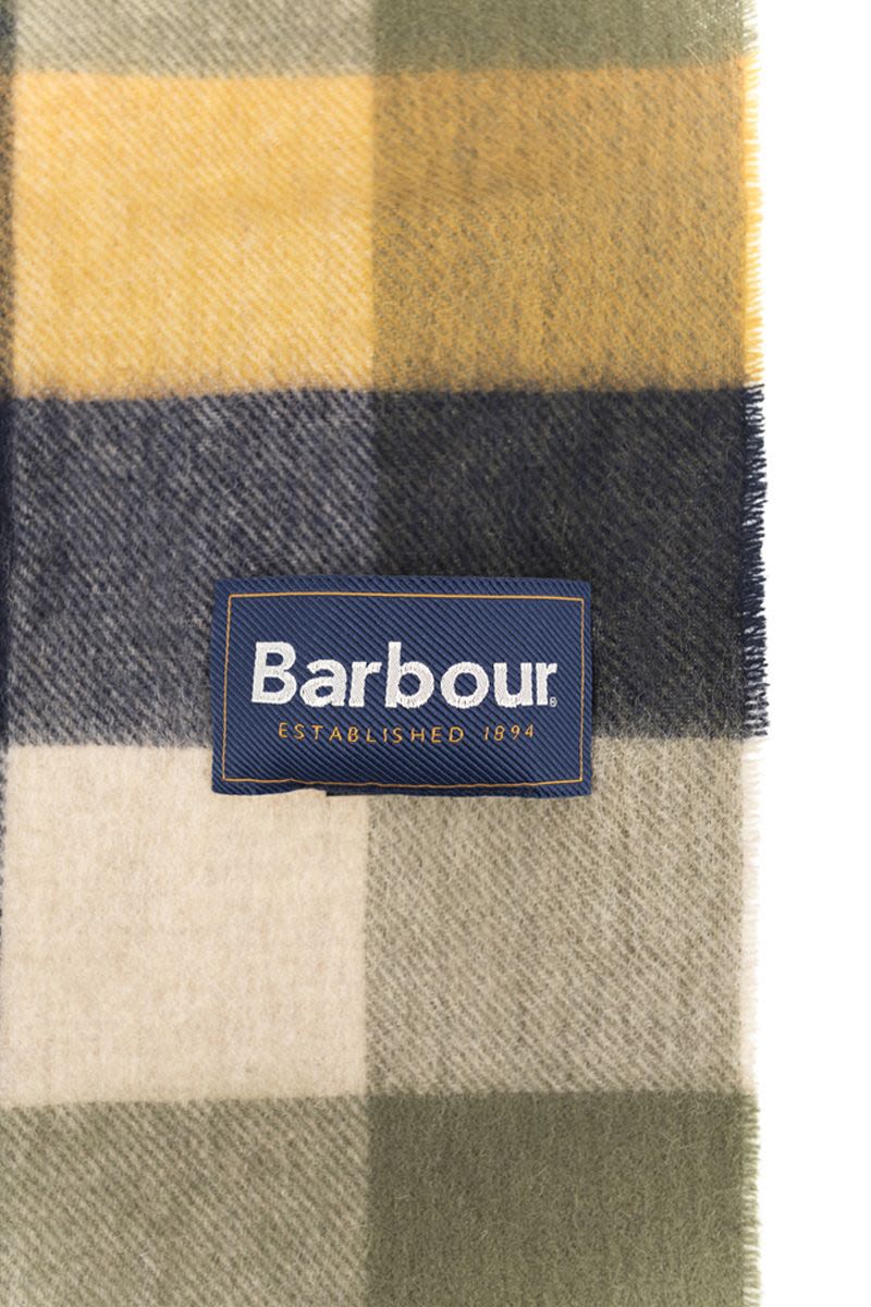 BARBOUR Large Checkered Wool Scarf