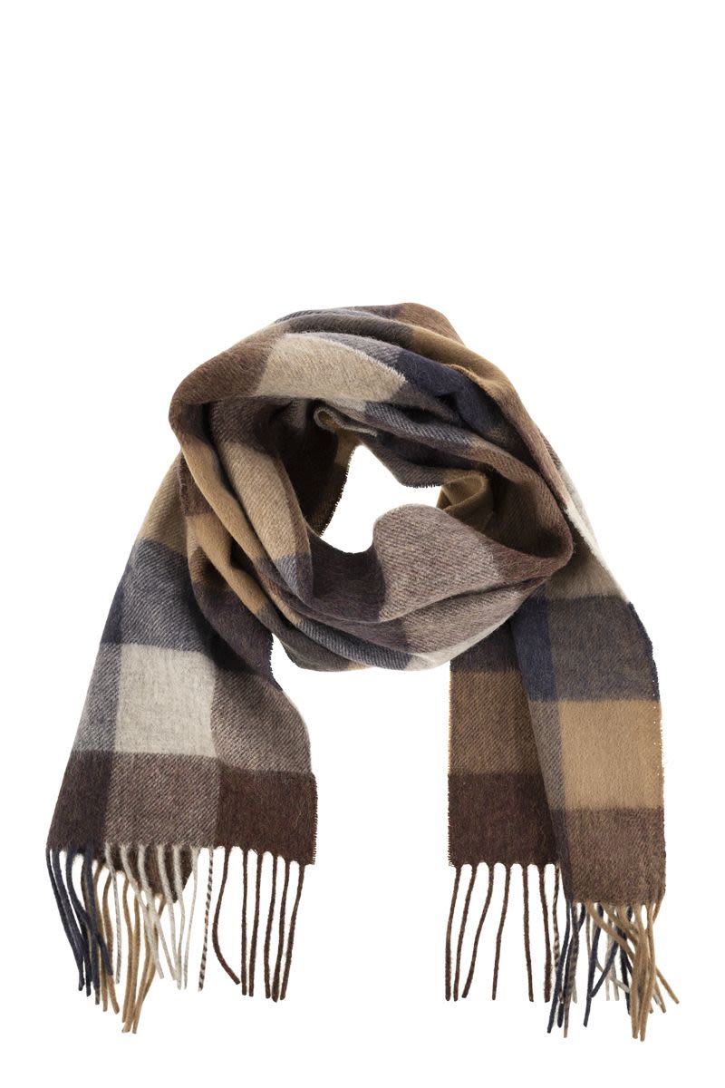 BARBOUR Large Checkered Wool Scarf