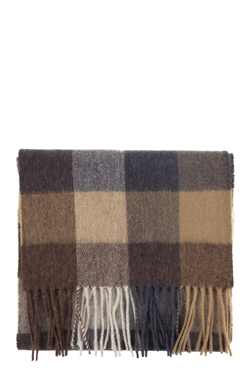 BARBOUR Large Checkered Wool Scarf