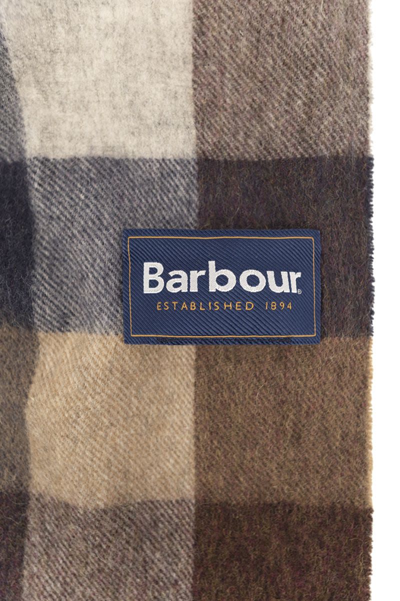 BARBOUR Large Checkered Wool Scarf
