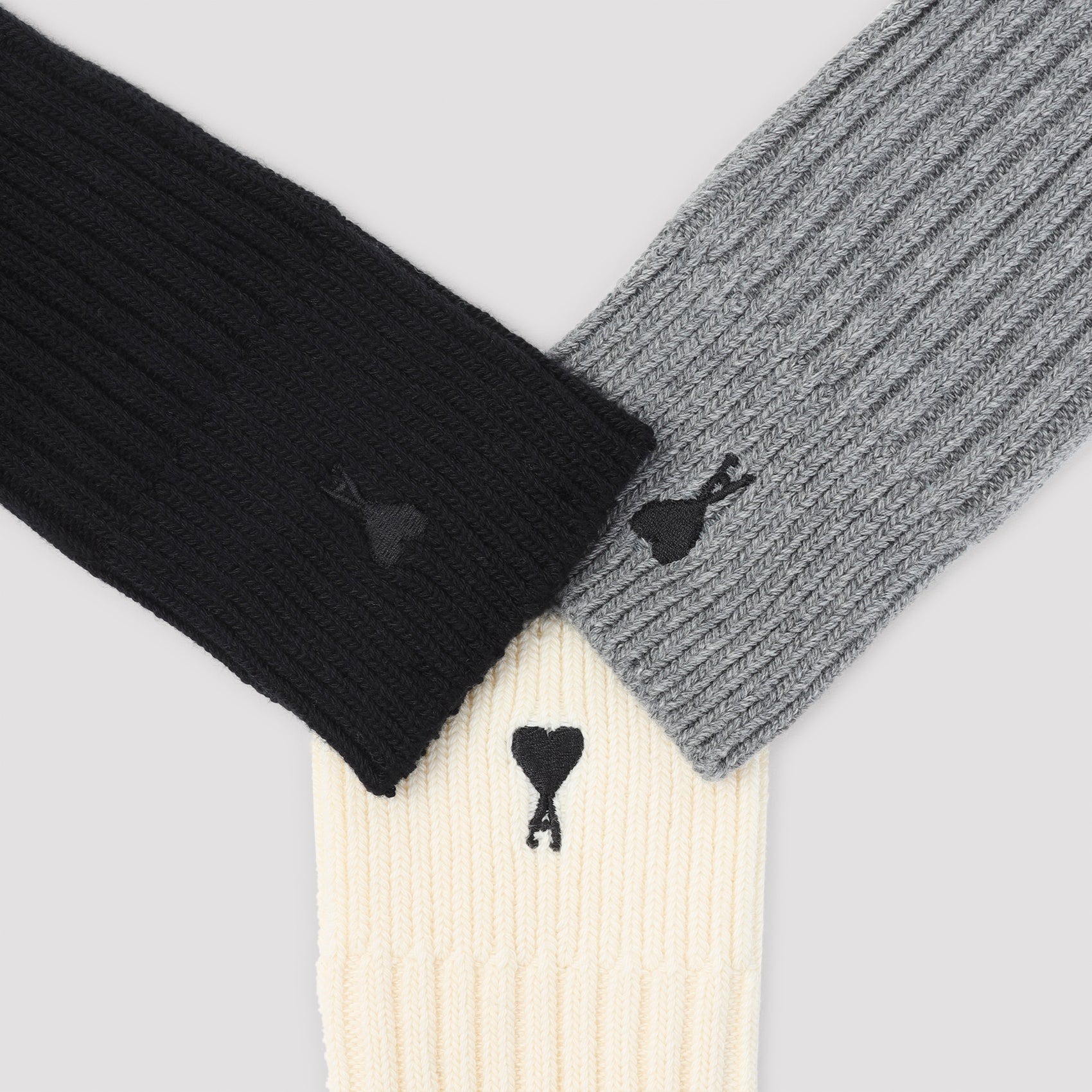 AMI PARIS Classic Cotton Blend Socks for Men