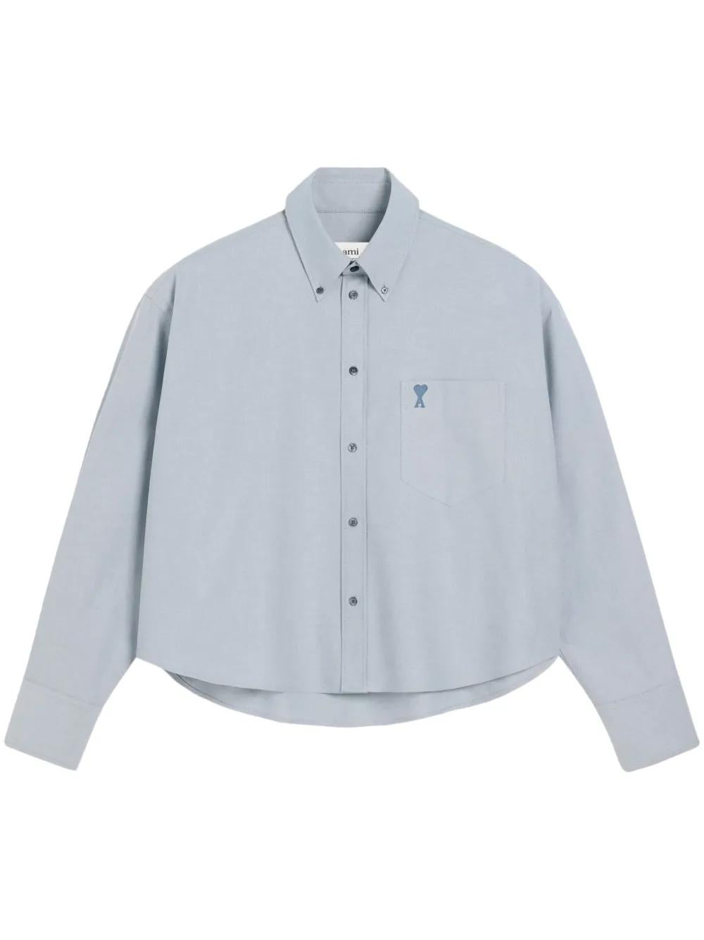 AMI PARIS Cropped Oversize Button-Up Shirt