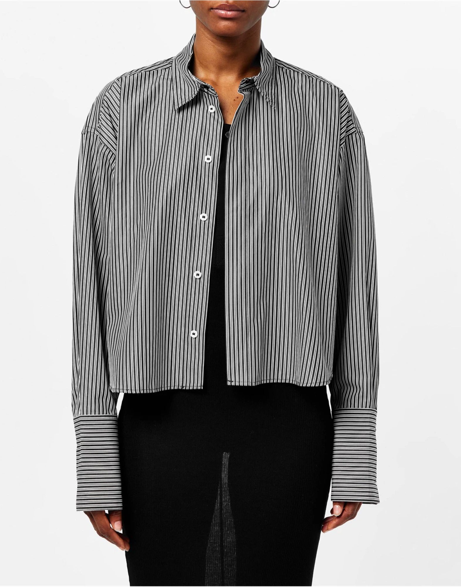AMI PARIS Boxy Fit Striped Long Sleeve Shirt