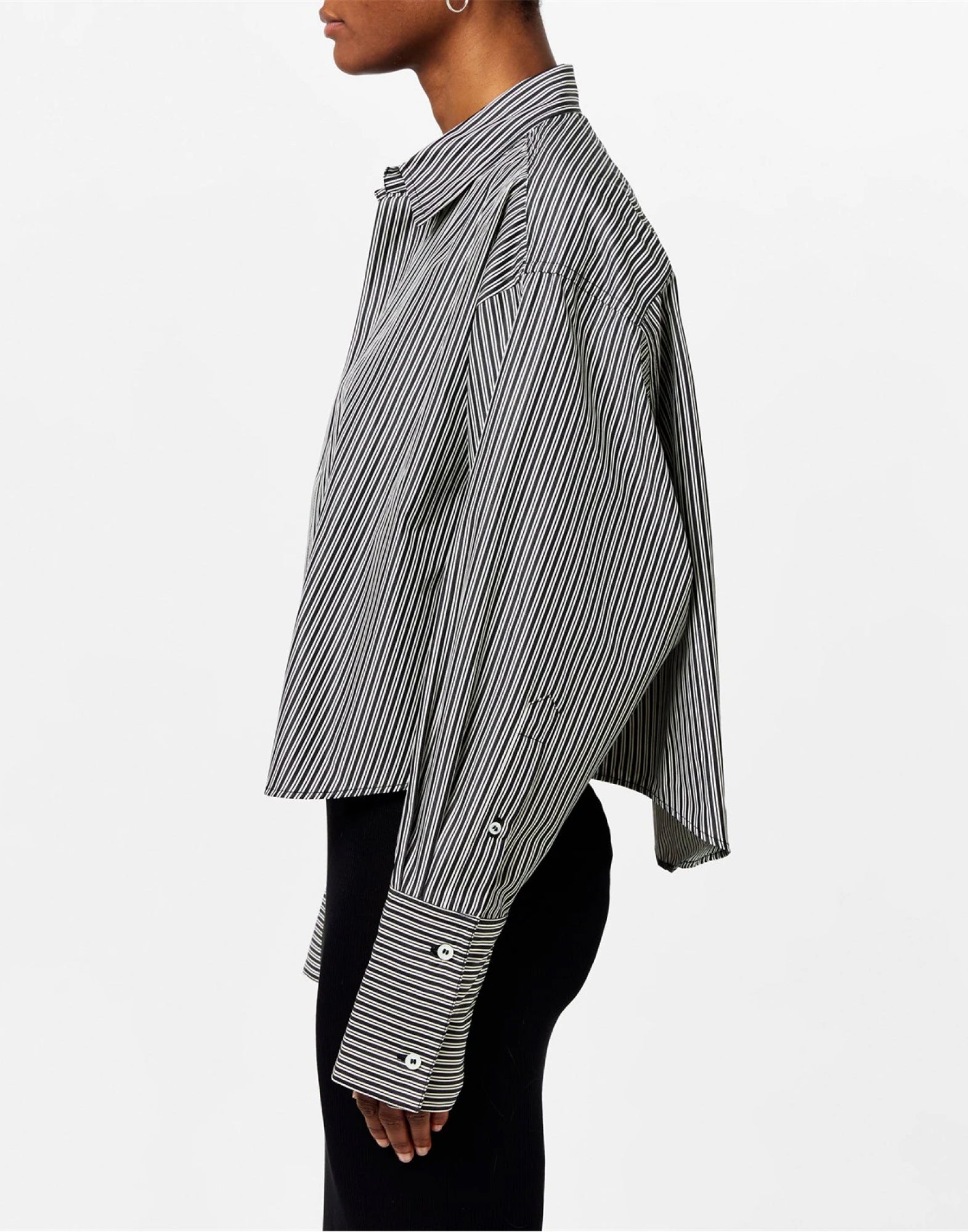 AMI PARIS Boxy Fit Striped Long Sleeve Shirt