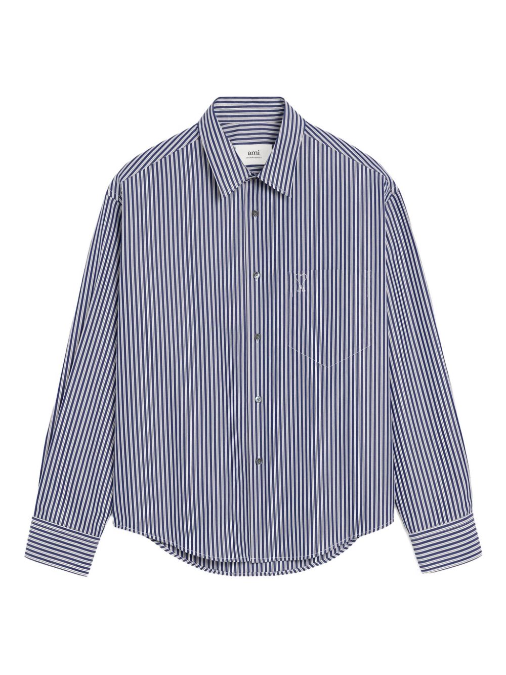 AMI PARIS Men's Striped Shirt with Classic Collar