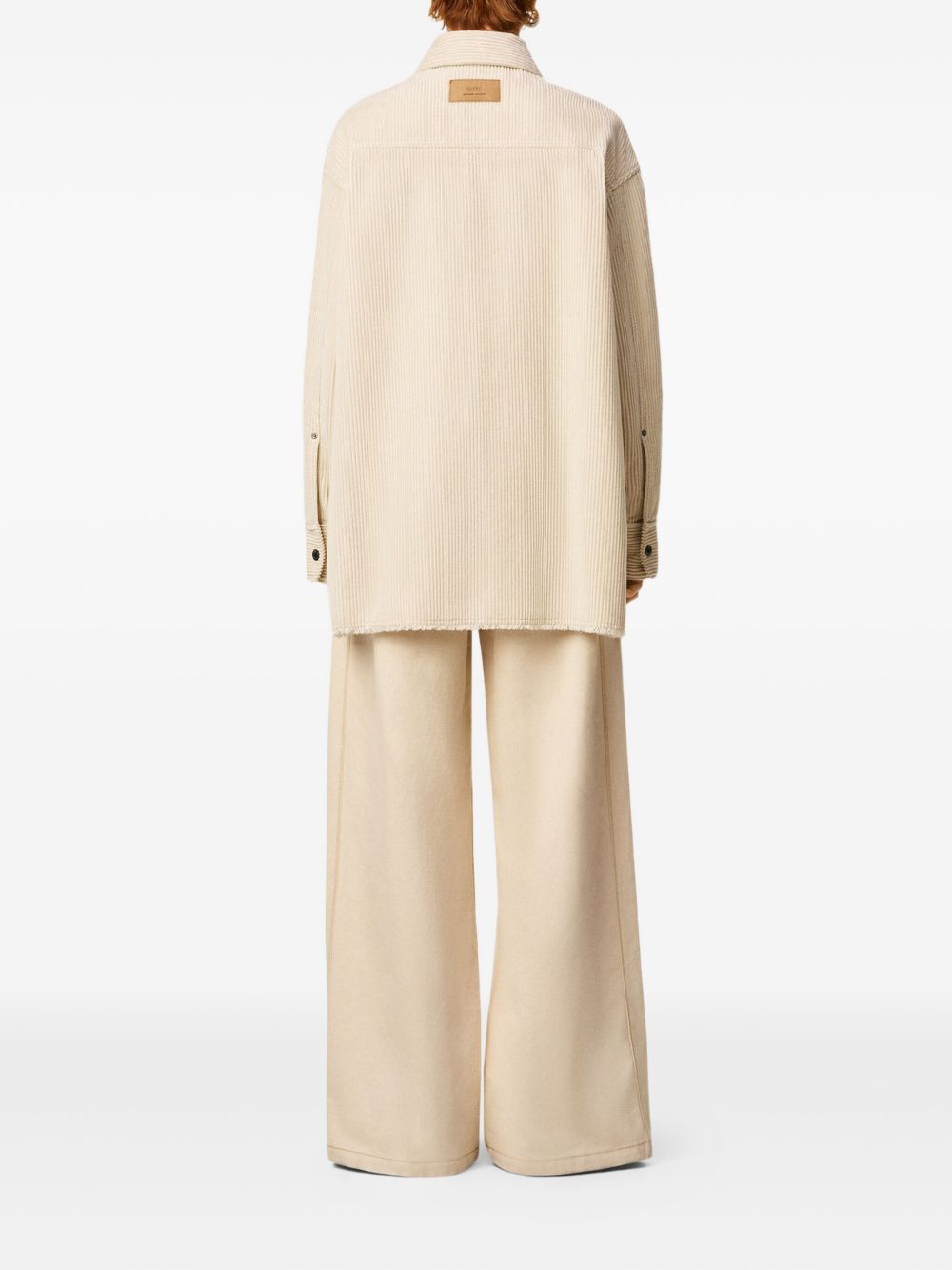 AMI PARIS Ivory Corduroy Long Sleeve Shirt