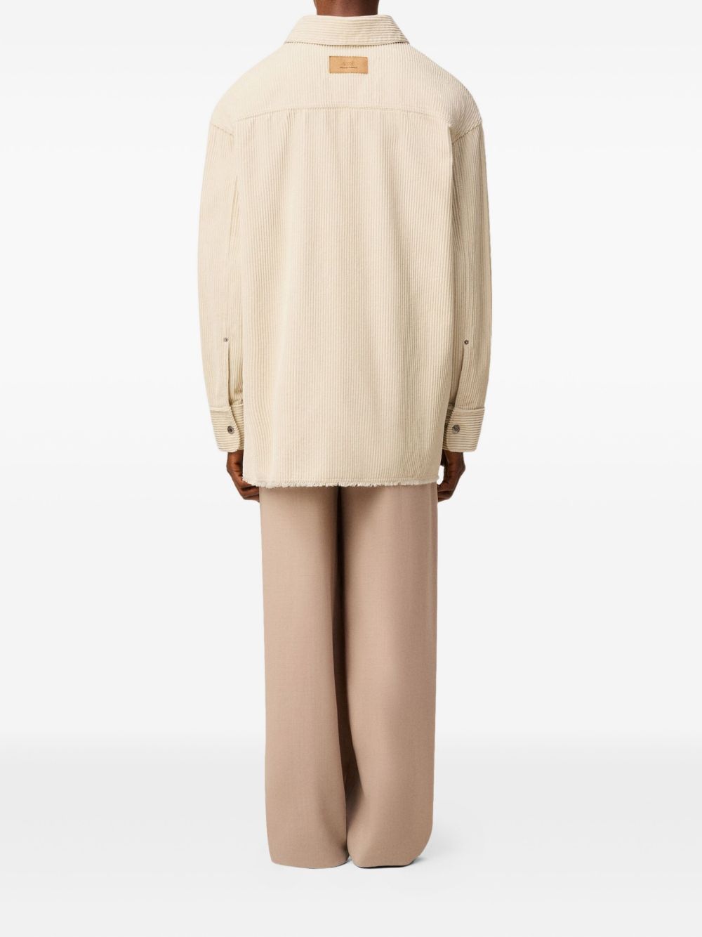 AMI PARIS Ivory Corduroy Long Sleeve Shirt