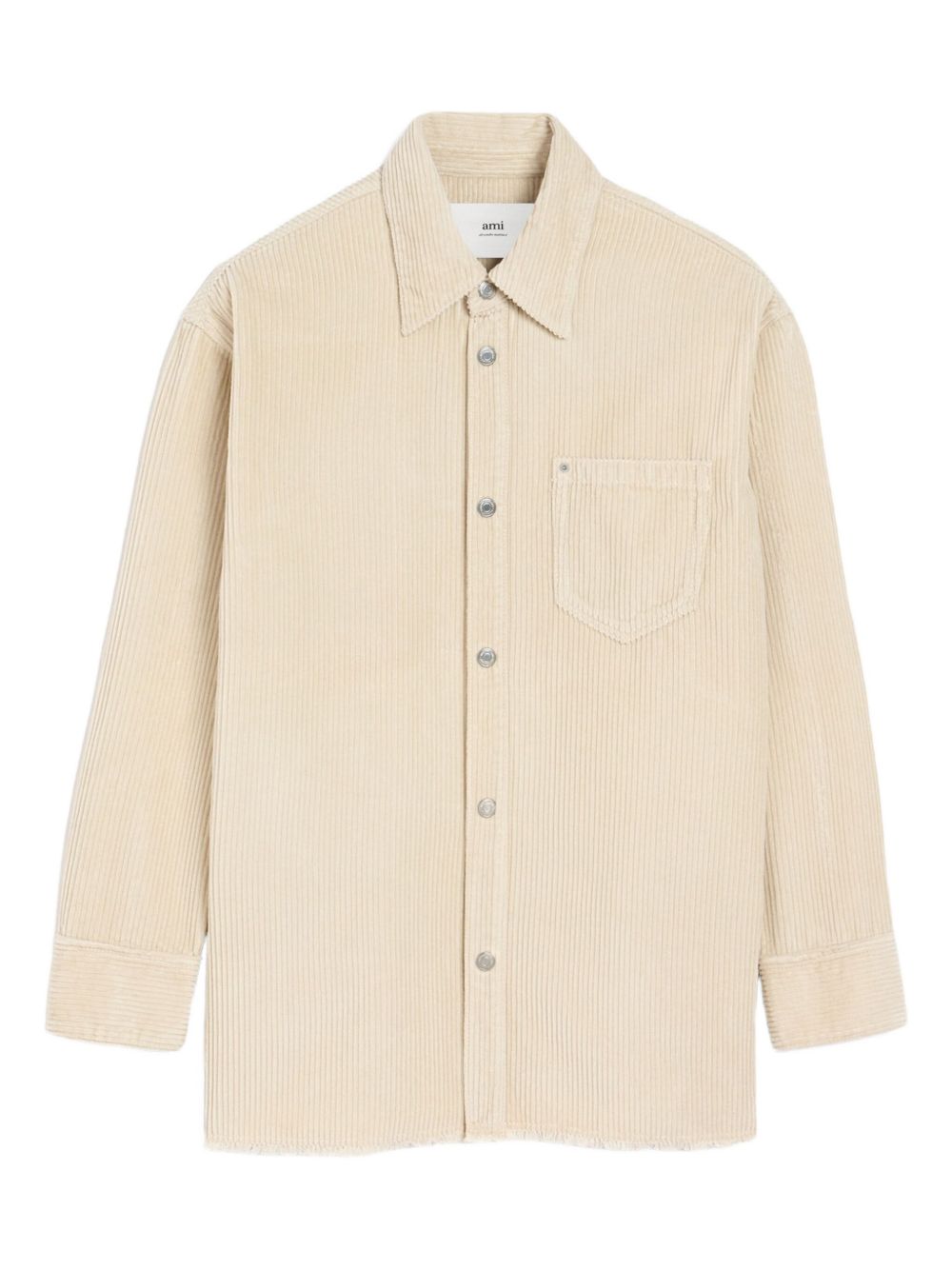 AMI PARIS Cotton Overshirt with Corduroy Texture for Men