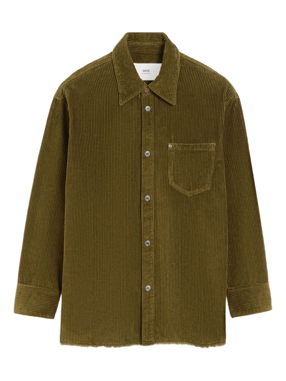 AMI PARIS Cotton Overshirt with Corduroy Texture for Men