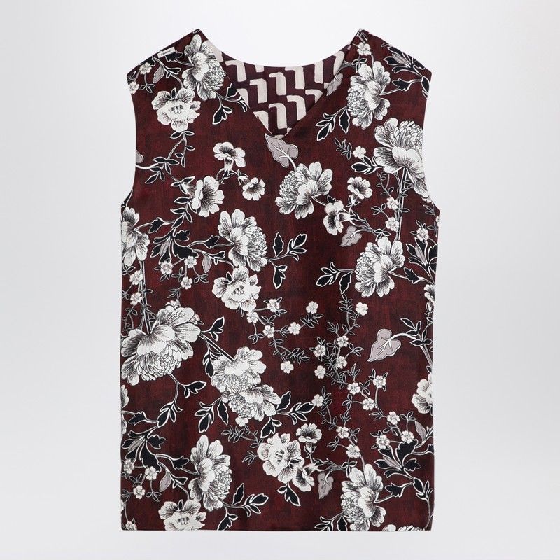 MAX MARA Reversible Patterned Silk Camisole Top