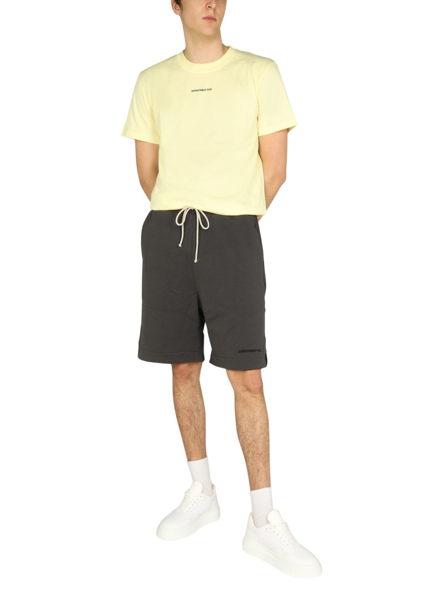 DEPARTMENT FIVE Classic Crew Neck T-Shirt with Front Logo Print