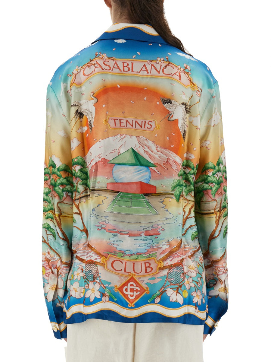 CASABLANCA Tennis Club Silk Shirt - Size S