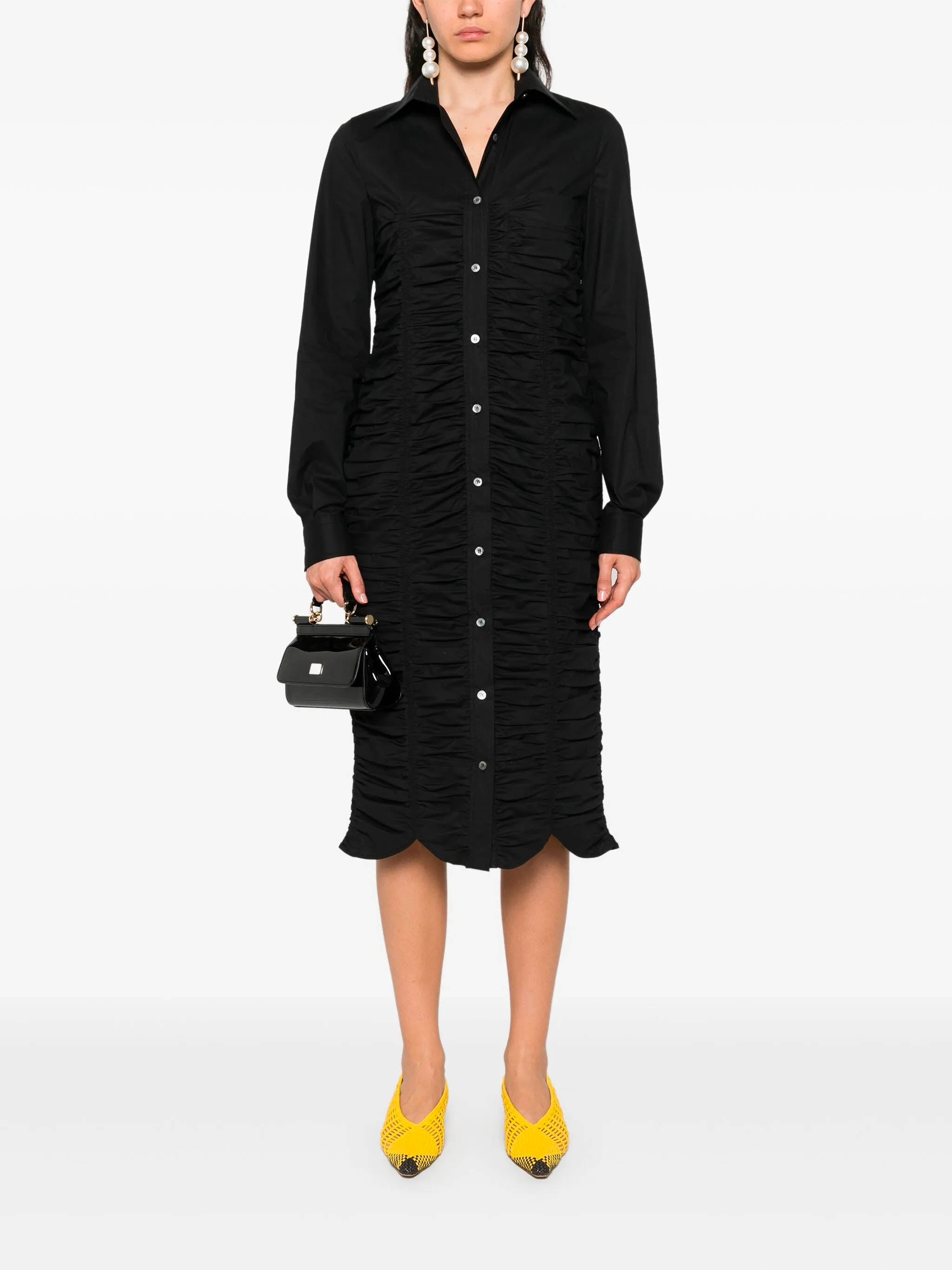 MOSCHINO COUTURE Front Pocket Long Sleeve Shirt-Dress - Size 40