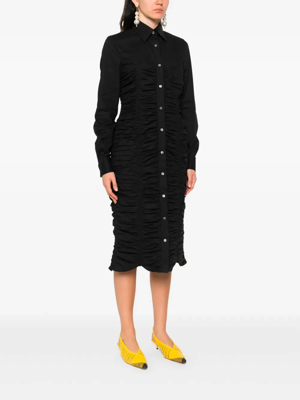 MOSCHINO COUTURE Front Pocket Long Sleeve Shirt-Dress - Size 40