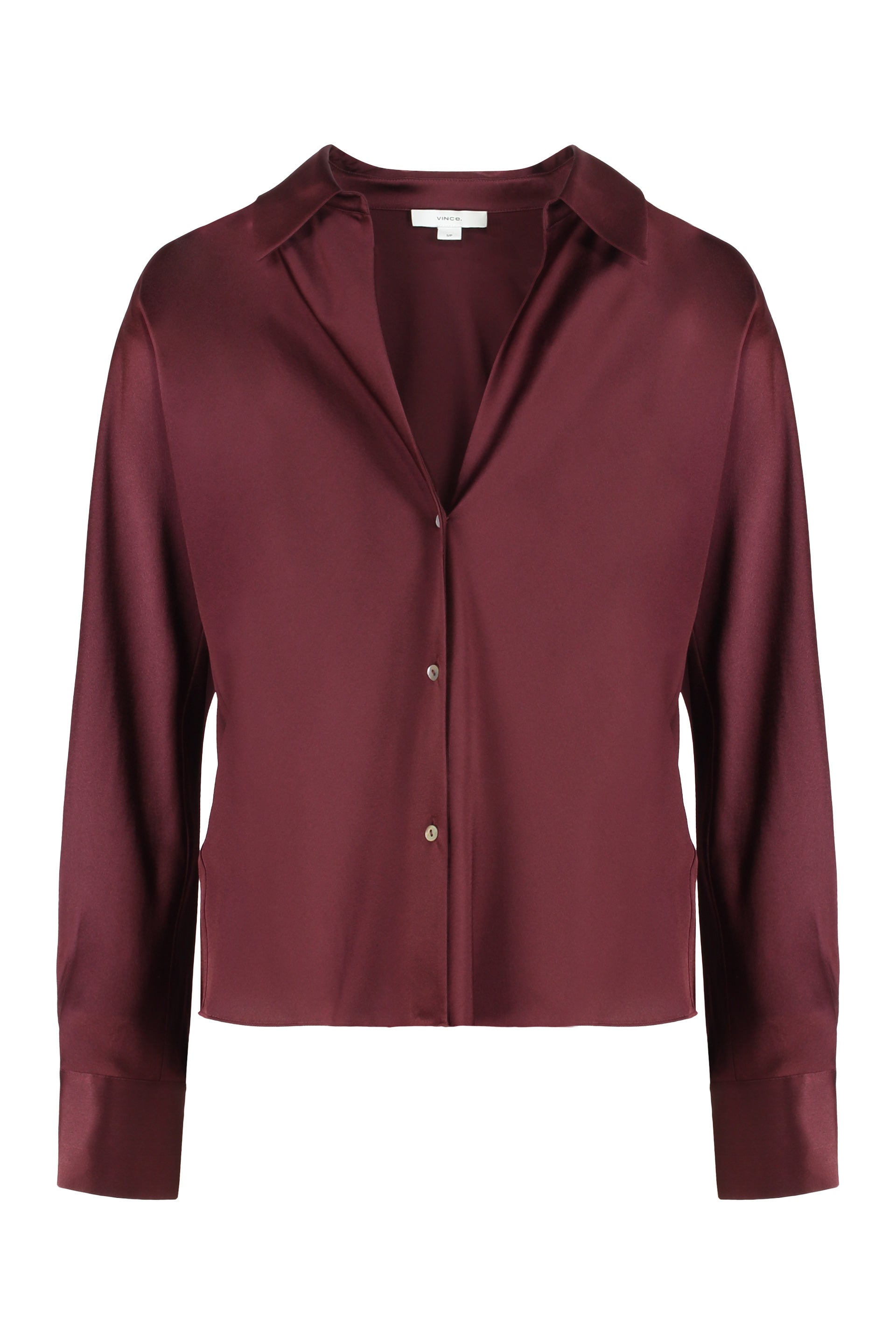 VINCE Classic Long Sleeve Silk Shirt