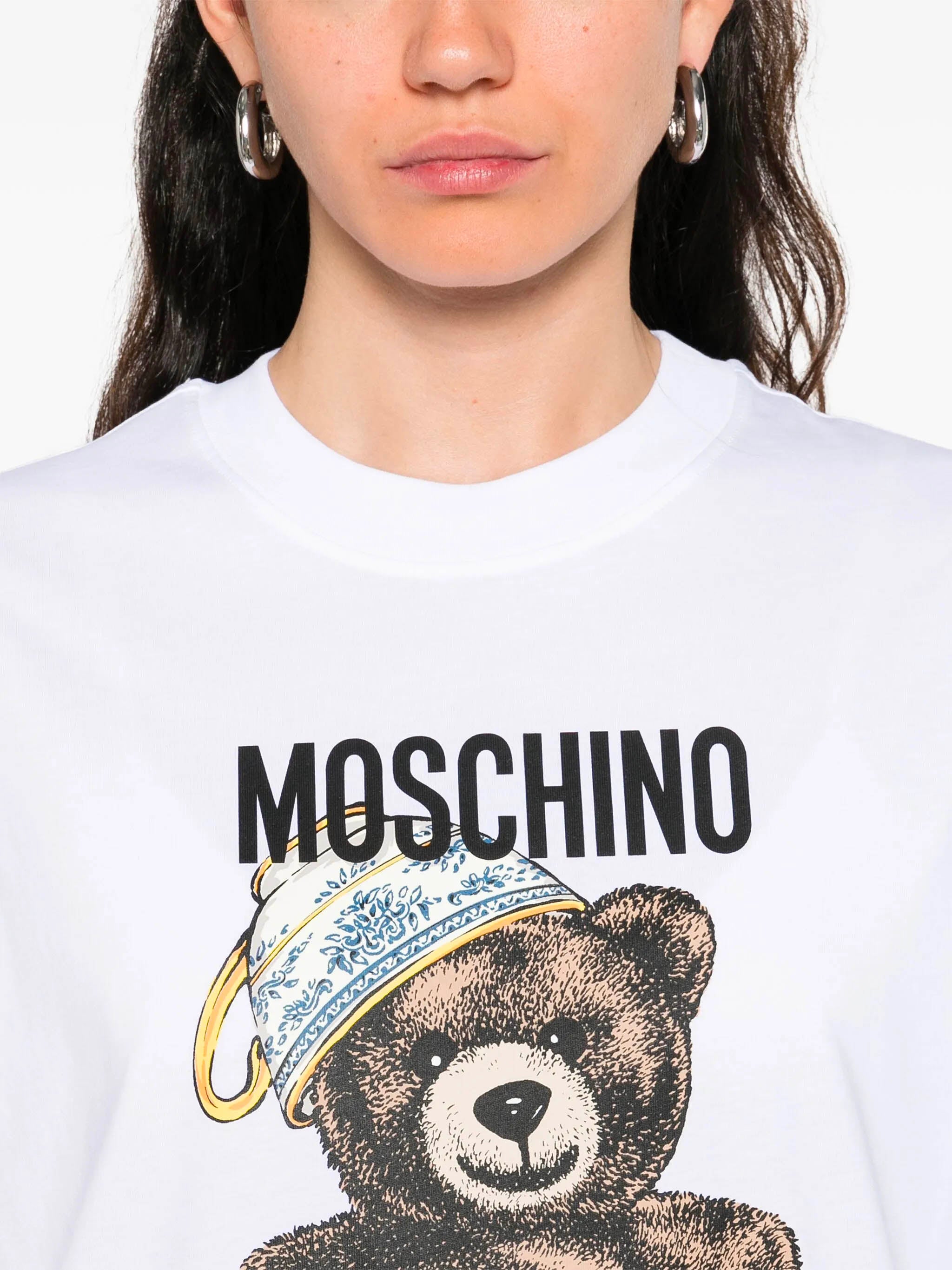 MOSCHINO COUTURE Teddy Bear Logo Crewneck T-Shirt - Women's Small