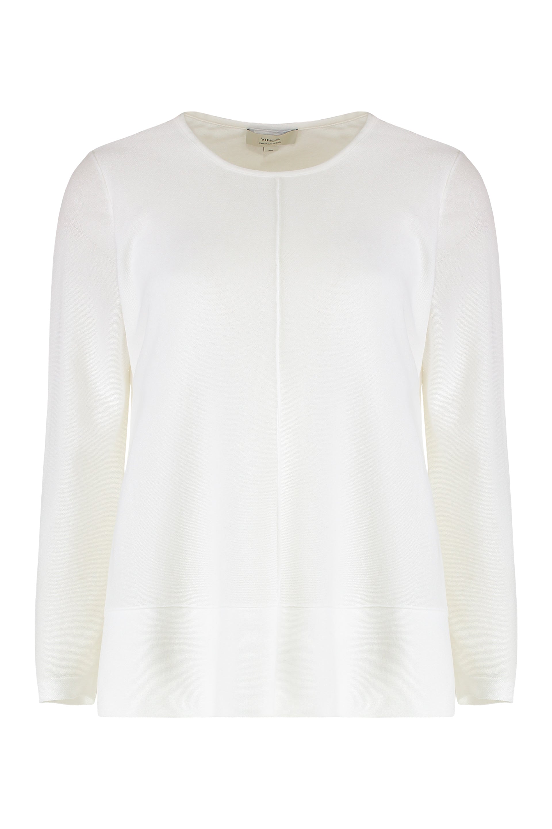 VINCE Cotton Blend Blouse with Ribbed Edges