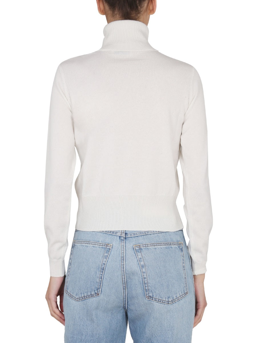 BALLANTYNE High Neck Slim Fit Cashmere Turtleneck Sweater