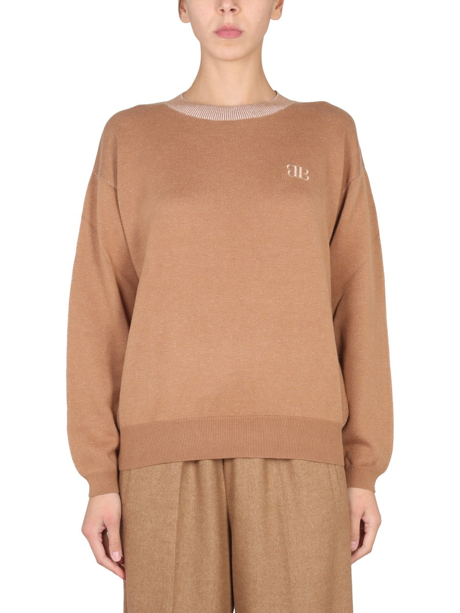 BALLANTYNE Women’s Cross-Neck Ribbed Sweater