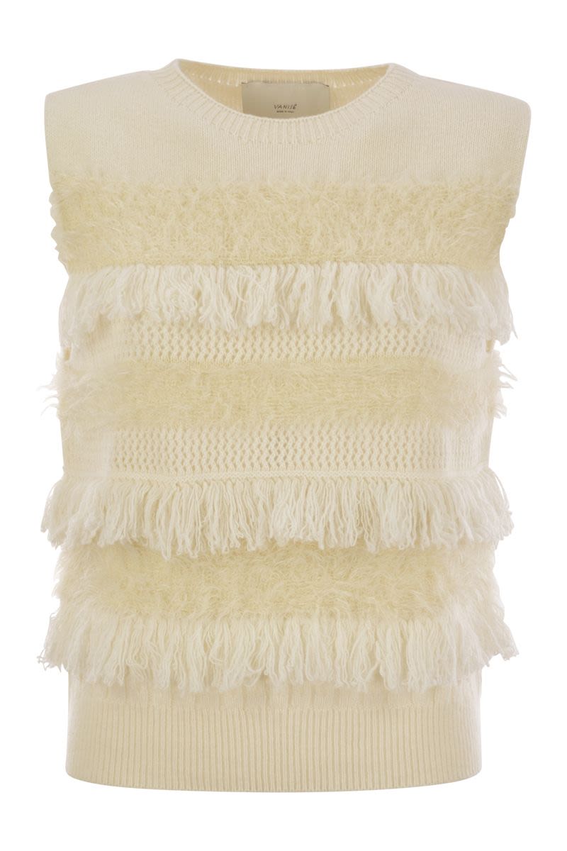 VANISÉ Sleeveless Wool and Cashmere Blend Jumper