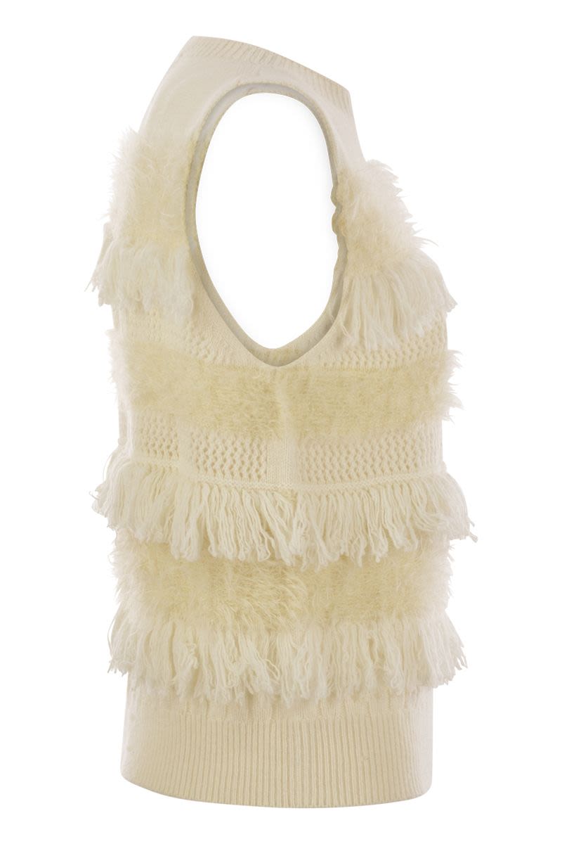 VANISÉ Sleeveless Wool and Cashmere Blend Jumper