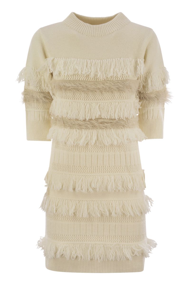 VANISÉ Wool and Cashmere Blend 3/4 Sleeve Dress