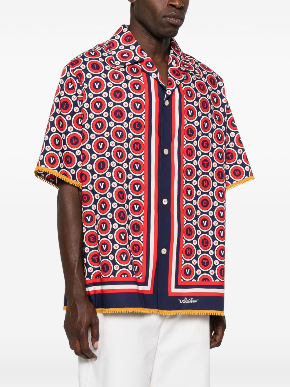 VALENTINO Cotton Shirt with Logo Print - FW25 Collection