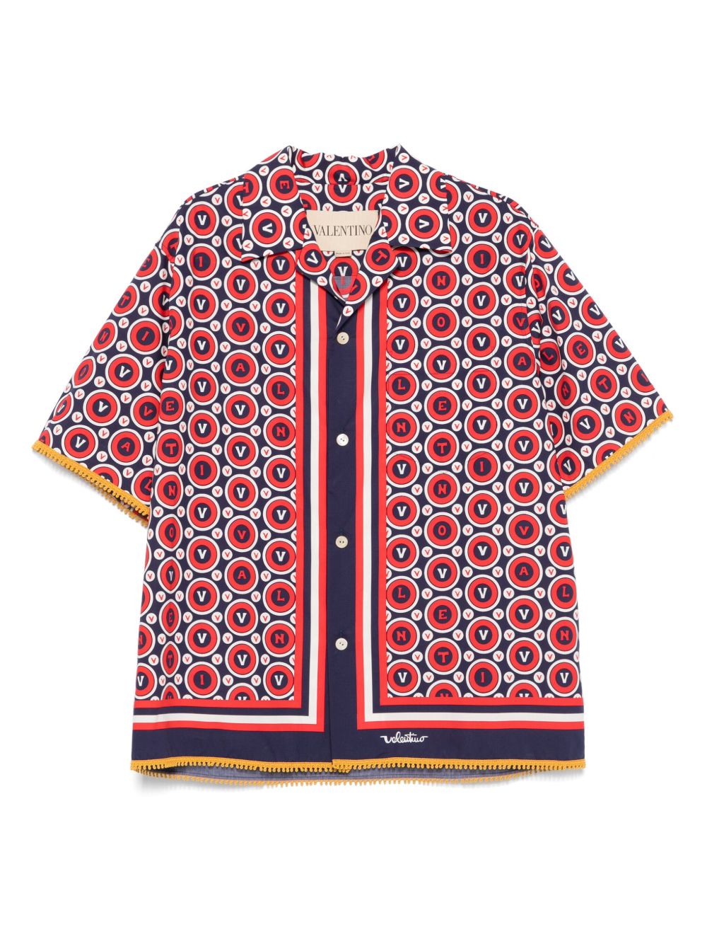 VALENTINO Cotton Shirt with Logo Print - FW25 Collection