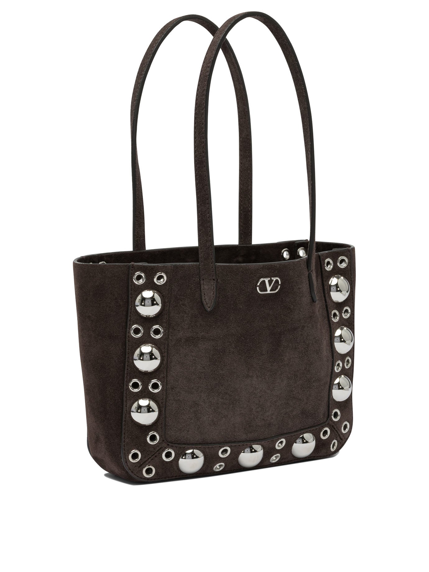 VALENTINO GARAVANI Mini Suede Shoulder Handbag with Decorative Rivets