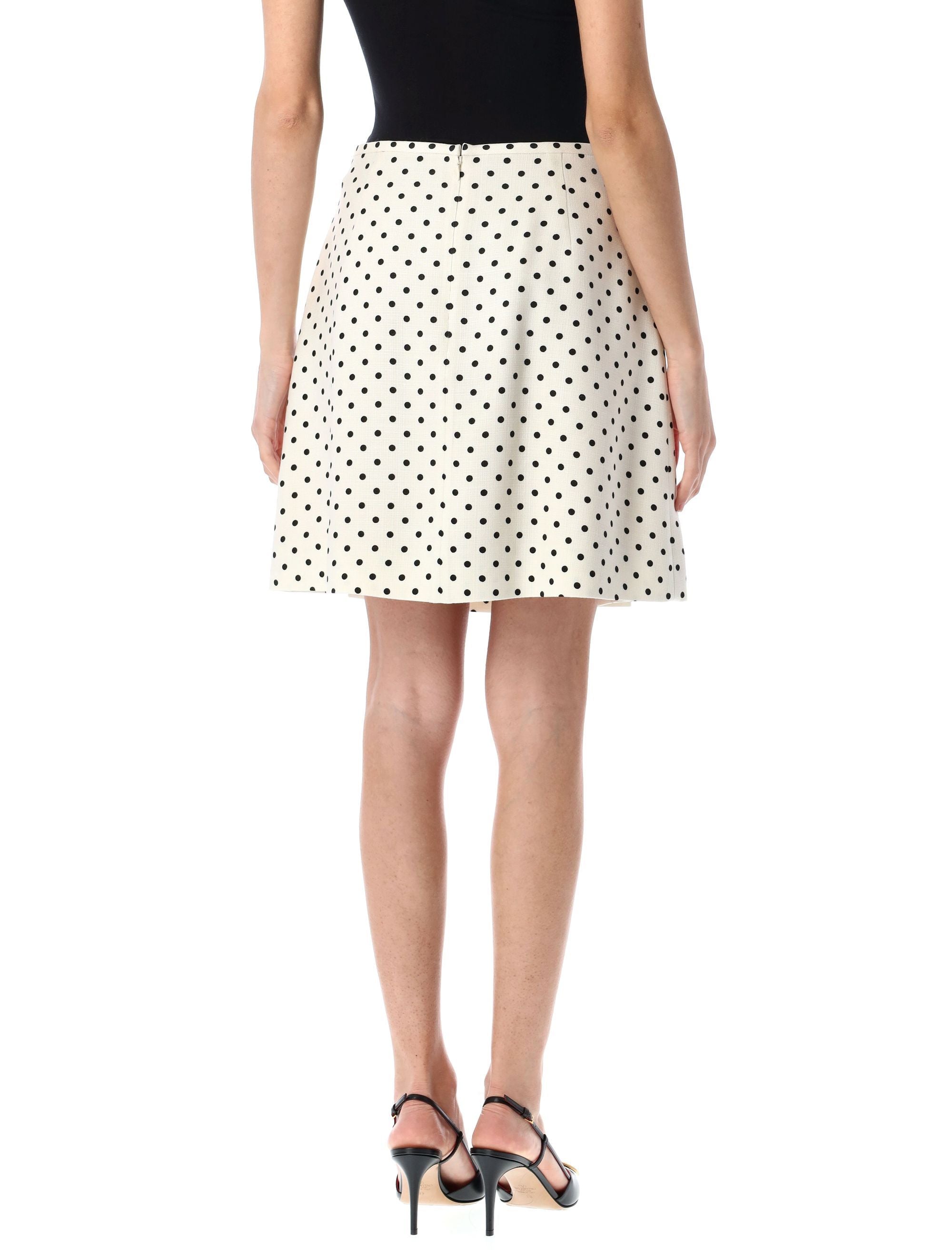 VALENTINO GARAVANI Chic Polka Dot Mini Skirt with Bow Detail