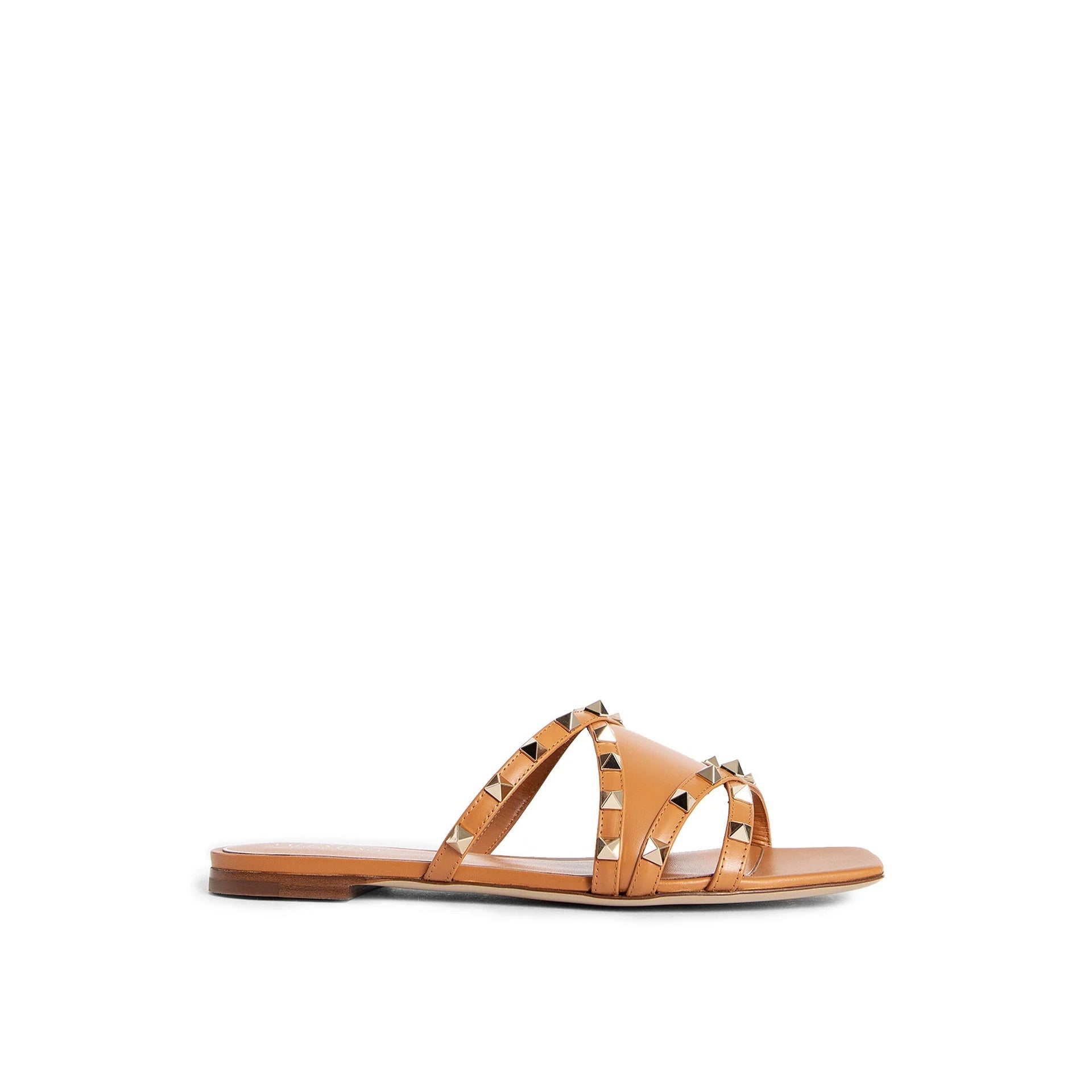 VALENTINO GARAVANI Rockstud Leather Flat Sandals - Fall Winter 24/25