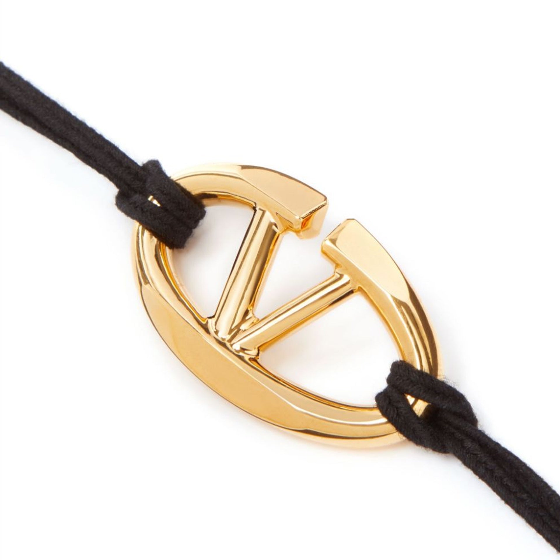 VALENTINO GARAVANI Chic V-Logo Cotton Bracelet - Size L